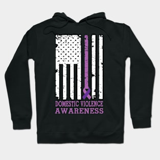 Domestic Violence Prevention Awareness Shirt Purple Ribbon Hoodie